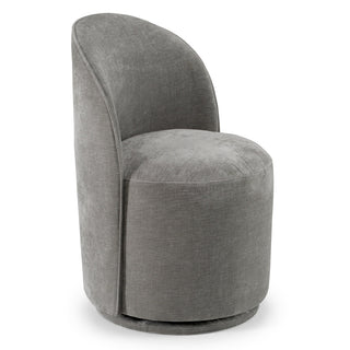 Swivel Dining Chair, Polyester Blend, Dove Gray, Wing Back