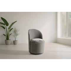 Swivel Dining Chair, Polyester Blend, Dove Gray, Wing Back