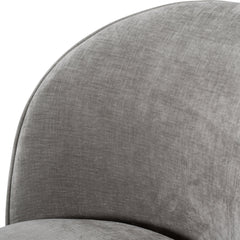 Swivel Dining Chair, Polyester Blend, Dove Gray, Wing Back