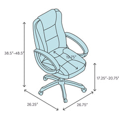 Swivel Executive Chair with Lumbar Support in Burgundy Faux Leather