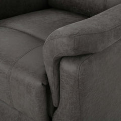 Swivel Glider Recliner, Slate Microfiber with Black Metal Legs
