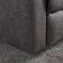 Swivel Glider Recliner, Slate Microfiber with Black Metal Legs
