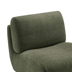 Swivel Lounge Chairs, Set of 2, Mellow Forest Chenille with Black Metal Legs