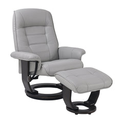 Swivel Recliner Chair with Ottoman, Gray Upholstery