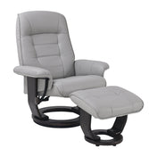 Swivel Recliner Chair with Ottoman, Gray Upholstery