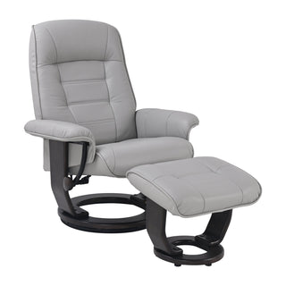 Swivel Recliner Chair with Ottoman, Gray Upholstery