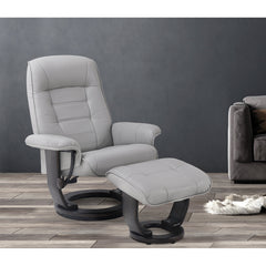 Swivel Recliner Chair with Ottoman, Gray Upholstery