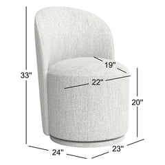 Swivel Side Chair with Upholstered Back and Solid Wood Legs