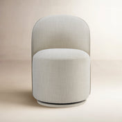 Swivel Side Chair with Upholstered Back and Solid Wood Legs