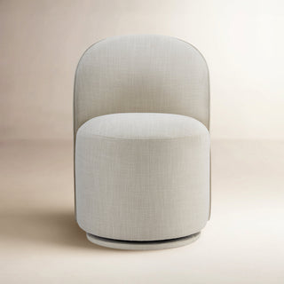 Swivel Side Chair with Upholstered Back and Solid Wood Legs