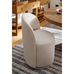 Swivel Side Chair with Upholstered Back and Solid Wood Legs