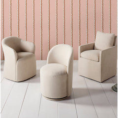 Swivel Side Chair with Upholstered Back and Solid Wood Legs