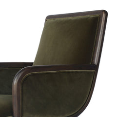 Swivel Task Chair with Velvet Upholstery and Solid Wood Frame