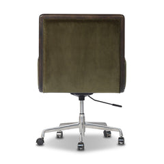 Swivel Task Chair with Velvet Upholstery and Solid Wood Frame
