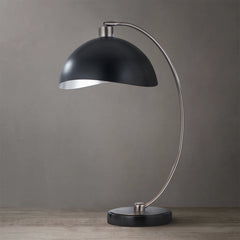 Table Lamp, 1-Light, with Marble Base and Steel Shade