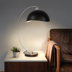 Table Lamp, 1-Light, with Marble Base and Steel Shade