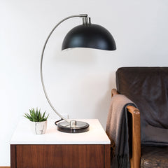 Table Lamp, 1-Light, with Marble Base and Steel Shade