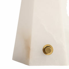 Table Lamp, 26 in H, Alabaster Base with White Drum Shade