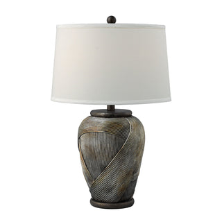 Table Lamp, 30 in H with Silver and Copper Resin Base