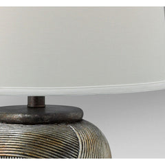 Table Lamp, 30 in H with Silver and Copper Resin Base