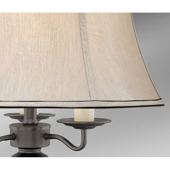 Table Lamp, 4-Light, Metal Base with Beige Shade