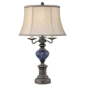 Table Lamp, 4-Light, Metal Base with Beige Shade