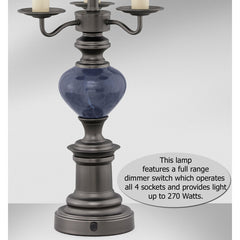 Table Lamp, 4-Light, Metal Base with Beige Shade