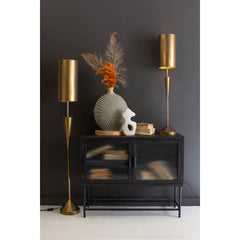 Table Lamp, 40 In Tall, Gold Metal with Gold Shade