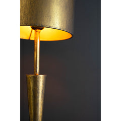 Table Lamp, 40 In Tall, Gold Metal with Gold Shade