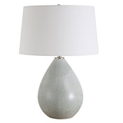 Table Lamp, Ceramic Base with Gray Drip Glaze and White Linen Shade