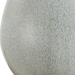 Table Lamp, Ceramic Base with Gray Drip Glaze and White Linen Shade