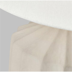 Table Lamp, Ceramic Base with Linen Shade, Matte Concrete