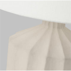 Table Lamp, Ceramic Base with Linen Shade, Matte Concrete