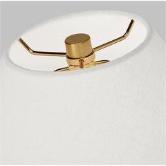 Table Lamp, Ceramic Base with Linen Shade, Matte Concrete