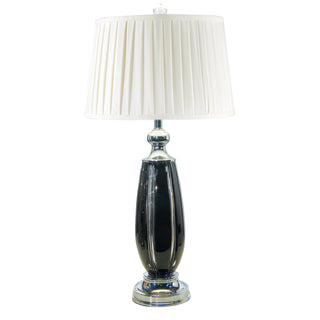 Table Lamp, Crystal Base with White Shade