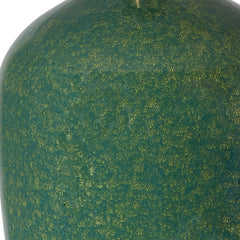Table Lamp, Green Ceramic Base with White Linen Drum Shade