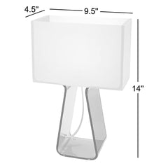 Table Lamp in Yellow Plastic with White Shade and Dimmer
