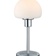 Table Lamp, Satin Nickel Metal Base with White Shade