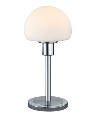 Table Lamp, Satin Nickel Metal Base with White Shade
