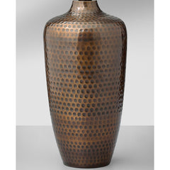 Table Lamp, Single Light, Hammered Bronze with Paper Shade