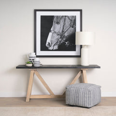Table Lamp, White Ceramic Base with White Fabric Shade