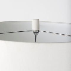 Table Lamp, White Ceramic Base with White Fabric Shade