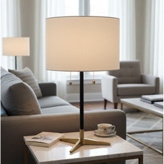 Table Lamp with 2 Lights and Linen Shade