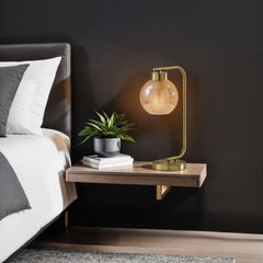 Table Lamp with Antique Brass Base and 3-Level Touch Dimmer