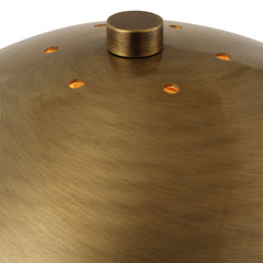 Table Lamp with Antique Brass Iron Base and Gold Bowl Shade