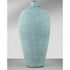 Table Lamp with Ceramic Base and White Drum Shade