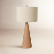 Table Lamp with Concrete Base and Linen Shade