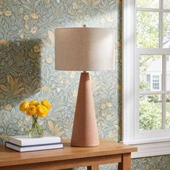 Table Lamp with Concrete Base and Linen Shade