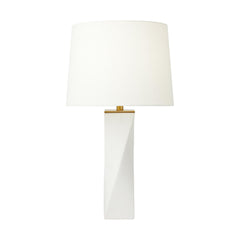 Table Lamp with Twisted Base and White Linen Shade