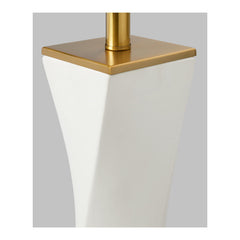 Table Lamp with Twisted Base and White Linen Shade